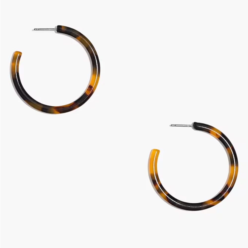 J crew Tortoise hoop earrings